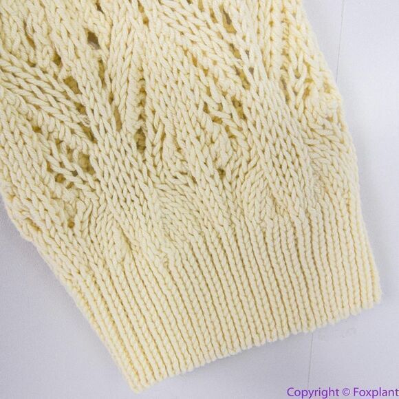 NEW Free People Elton Cream Crochet Knit Long Sleeve Mini‎ Dress, L - Picture 5 of 16